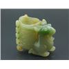 Image 2 : Chinese Fine Green Jade Vase With /Ram