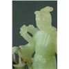 Image 2 : Chinese Green Jade Carved Figure with Stand