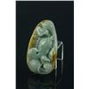 Image 3 : Chinese Russet Green Jadeite Carved Fish Group