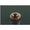 Image 1 : Sterling Silver Ring with Amber and Garnet
