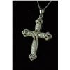 Image 4 : Set of Silver Cross Pendant Necklace and Earrings