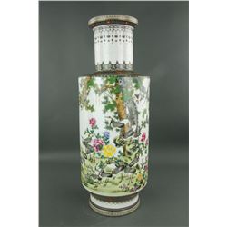Chinese Republic Rouleau Porcelain Vase