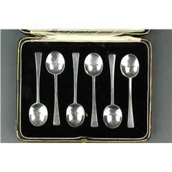 6 Pc British Fine Silver Spoon Set