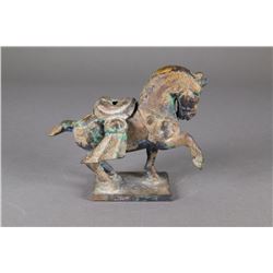 Chinese Bronze Horse Figure Detachable Saddle