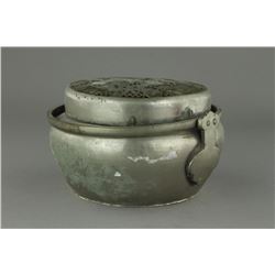 Chinese Qing Period Silver Pot Openwork Cover
