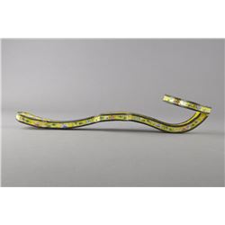 Chinese 18th Bronze Canton Enamel Yellow Scepter
