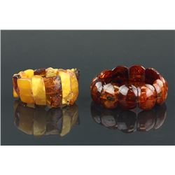 2 Pc Chinese Large Amber Bracelets