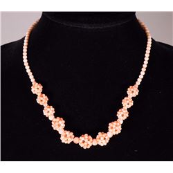 Chinese Pink Coral Necklace