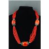 Image 1 : Chinese Large Agate with Coral Necklace