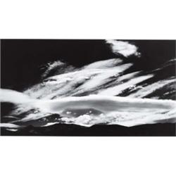 MINOR WHITE (American, 1908-1976) LONG CLOUD OVER HENRY MOUNTAINS, UTAH dated, titled and signed ...