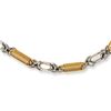 Image 1 : Stainless Steel Gold IP-Plated Accent Barrel Link 22In Necklace