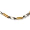 Image 1 : Stainless Steel Gold IP-Plated Accent Barrel Link 22In Necklace