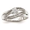Image 1 : 14K White Gold Diamond Semi Mount Ring