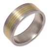 Image 1 : Titanium 14K Gold Inlay 8Mm Satin Band