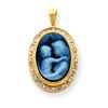 Image 1 : 14K Everlasting Love Diamonds Cameo W/Sentiment Pendant