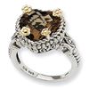 Image 1 : Sterling Silver W/14K Smoky Quartz Ring