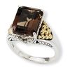 Image 1 : Sterling Silver W/14K Smoky Quartz Ring