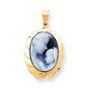 Image 1 : 14K 13X18mm  Mother & Child Agate Cameo With Sentiment Pendant