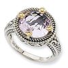 Image 1 : Sterling Silver W/14K Pink Quartz Ring
