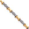 Image 1 : 14K Two-Tone A Quality Completed Fancy Xs Diamond Tennis Bracelet