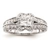 Image 1 : 14K White Gold Semi Mount Diamond Engagement Ring