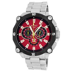 Roberto Bianci Men's Pro Racing Chronograph Watch With Red Face-7101M