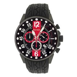 Roberto Bianci Men's Pro Racing Chronograph Watch With Rubber Band And Black Face-7098MRUB-GUN