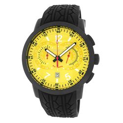 Roberto Bianci Men's Pro Racing Chronograph Gun Plated Watch With Yellow Face-7096MRUB-GUN