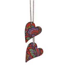 Stainless Steel Paisley Heart 24In Necklace