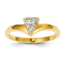 14K Diamond Triangle Ring