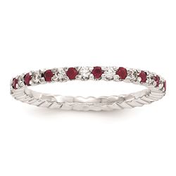 14K White Gold Diamond / Ruby Ring