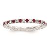 Image 1 : 14K White Gold Diamond / Ruby Ring