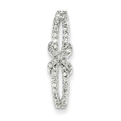 14K White Gold Diamond Fancy Slide Pendant