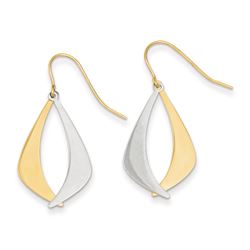 14K Two-Tone Polished Fancy Dangle Earrings