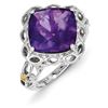 Image 1 : Sterling Silver W/14K Amethyst Ring