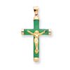 Image 1 : 14K Green Jade Crucifix Pendant