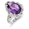 Image 1 : Sterling Silver W/14K Amethyst Ring