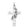 Image 1 : 14K WG Laser Designed Cross Pendant