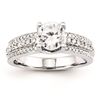 Image 1 : 14K White Gold Diamond Semi Mount 1.25Ct. Center Stone Ring