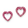 Image 1 : 14K Rose Crystal Open Heart Post Earrings