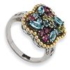 Image 1 : Sterling Silver W/14K 1.59Tw Multi Gemstone Ring