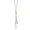 Image 1 : 14K WG Clear & Pink CZ Necklace
