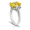 Image 2 : Rectangle Step Cut Yellow Sapphire And Emerald Cut Diamond Ring