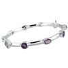 Image 1 : FINE SILVER AMETHYST BANGLE BRACELET (#3790A)