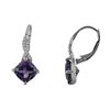 Image 1 : SS AMETHYST / DIAMOND LEVERBK EARRINGS (#10167A)