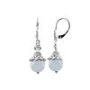 Image 1 : 1/4CT DIAMOND/ BLUE CHALCEDONY SILVER EARRINGS (#5662CH-BL)