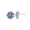 Image 1 : SS TANZANITE / WHITE TOPAZ FLOWER EARRINGS (#9224TWT)