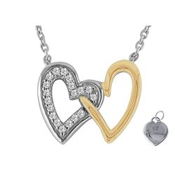 TT SS/YGPLT DIAMOND HEART NECKLACE W/ EXTENDER (#1173D)