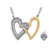 Image 1 : TT SS/YGPLT DIAMOND HEART NECKLACE W/ EXTENDER (#1173D)