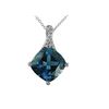 Image 1 : SS LONDON BLUE TOPAZ / DIAMOND PENDANT (#10167LDN)